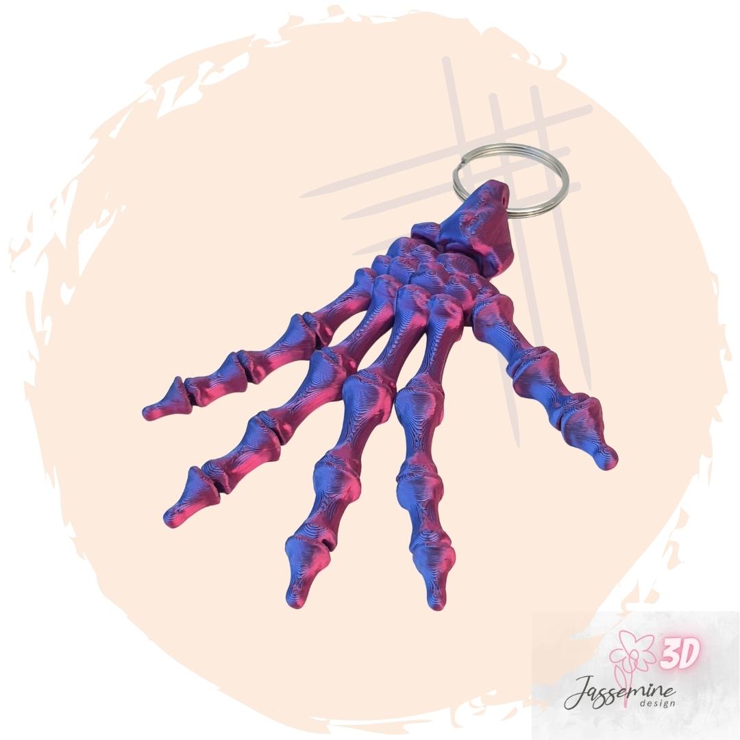 Flexi Skeleton Hand Keychain - 3D Printed